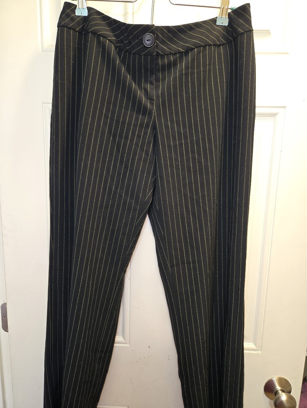 Women's Black Pinstripe Dress Pants